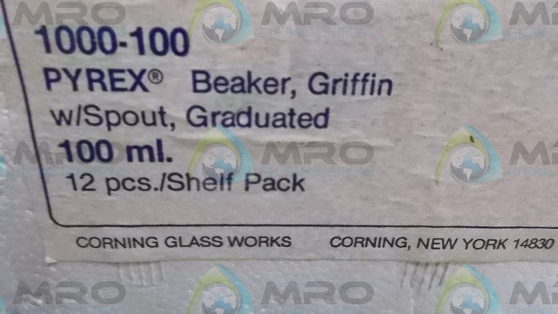 LOT OF 12 PYREX 1000-100 BEAKER NSMP