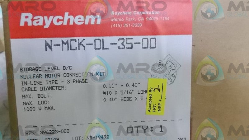 RAYCHEM N-MCK-0L-35-00 MOTOR CONNECTION KIT NSMP