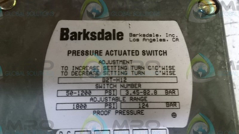 BARKSDALE B2T-H12 PRESSURE SWITCH  UNMP