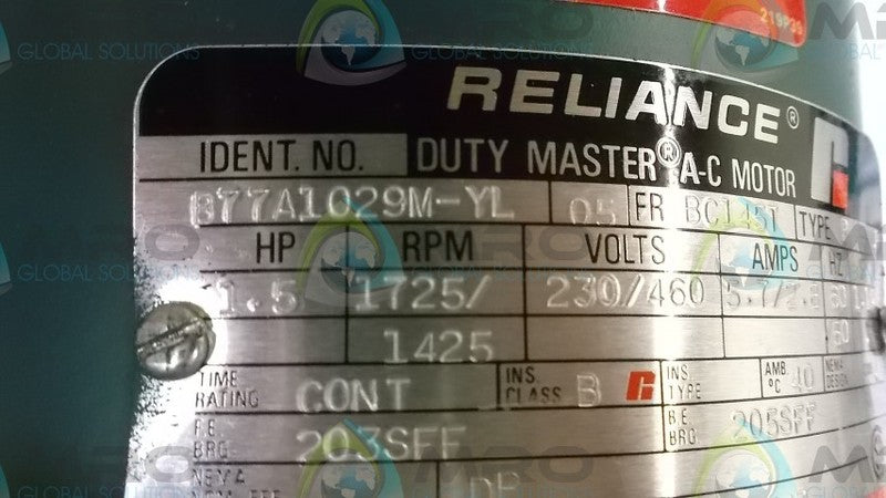RELIANCE B77A1029M-YL MOTOR  NSNP