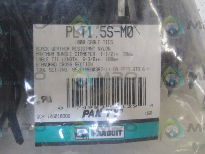 LOT OF 1000 PANDUIT PLT1.5S-M0 CABLE TIE 1 1/2" NSMP