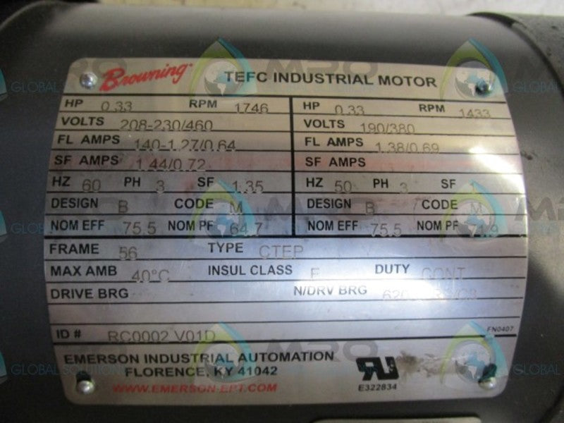 US MOTORS CBN3012SB311.2MT56.33M1 MOTOR  UNMP