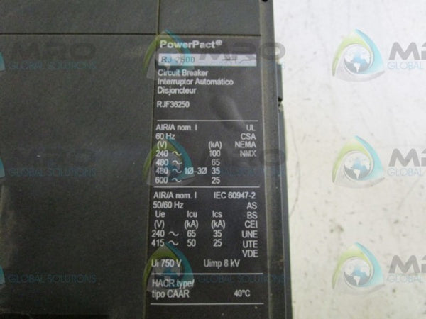 SQUARE D RJF36250 CIRCUIT BREAKER  UNMP