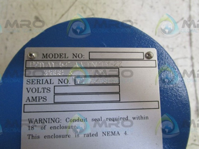DELTA CONTROLS P21YAY-64"-AA-1"NPTY-ZZ VALVE  NSNP