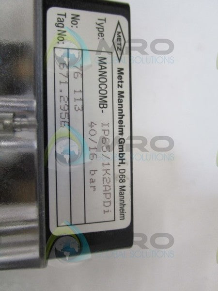 METZ MANOCOMB-IP65/1K2APDI PRESSURE SWITCH  UNMP