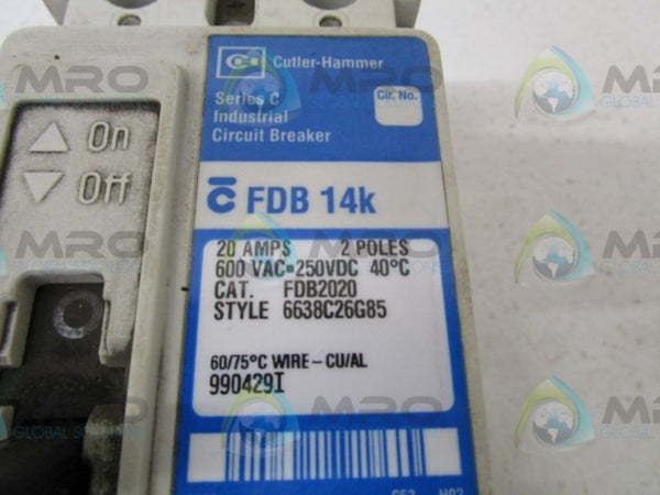 CUTLER HAMMER FDB2020 CIRCUIT BREAKER  UNMP