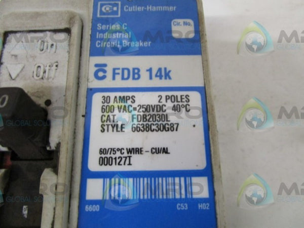CUTLER HAMMER FDB2030L CIRCUIT BREAKER  UNMP
