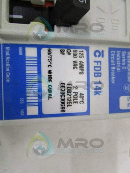 CUTLER HAMMER FDB2125L CIRCUIT BREAKER  NSMP