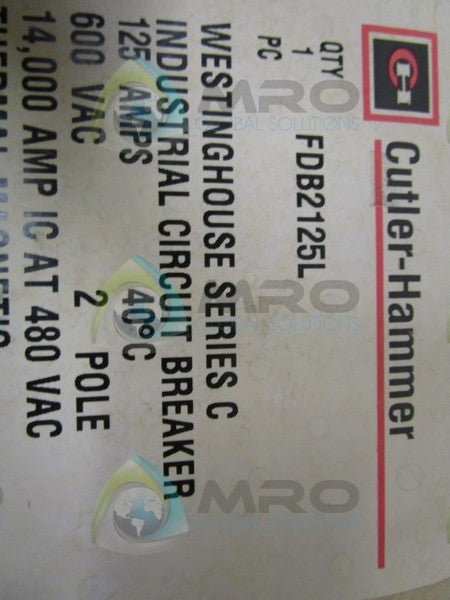 CUTLER HAMMER FDB2125L CIRCUIT BREAKER  NSMP