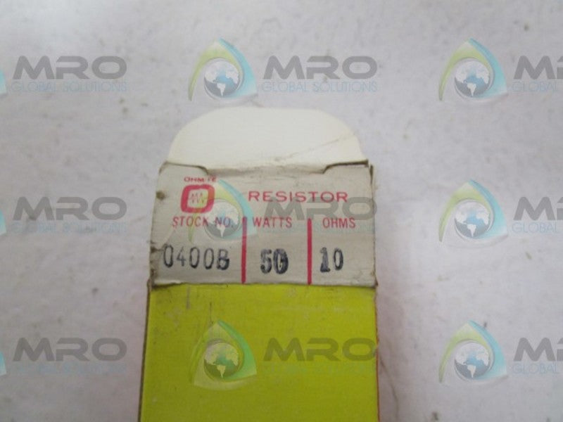 OHMITE 0400B RESISTOR 50 WATTS 10 OHMS  NSMP