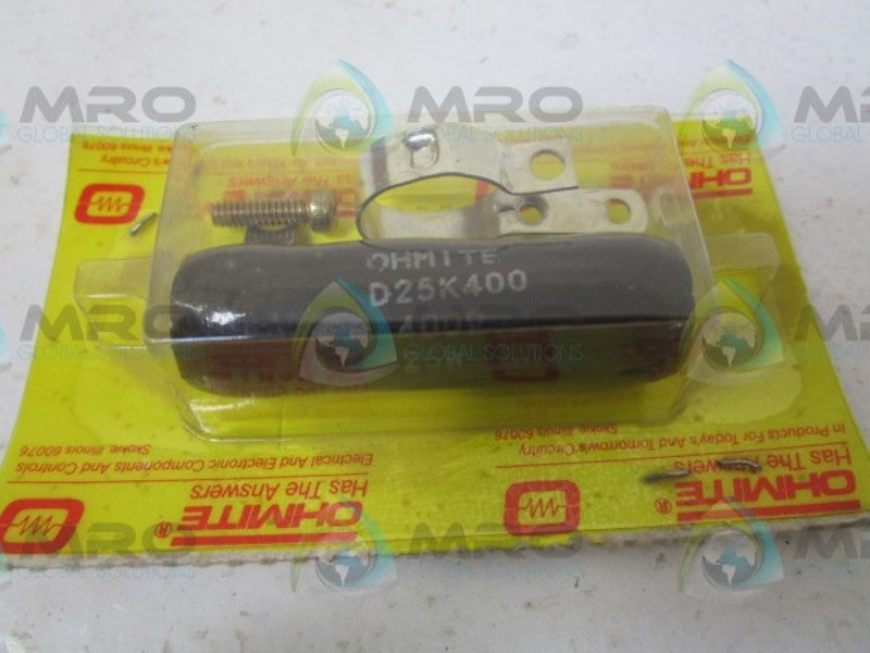 OHMITE D25K400 RESISTOR 25 WATTS 400 OHMS  NSMP