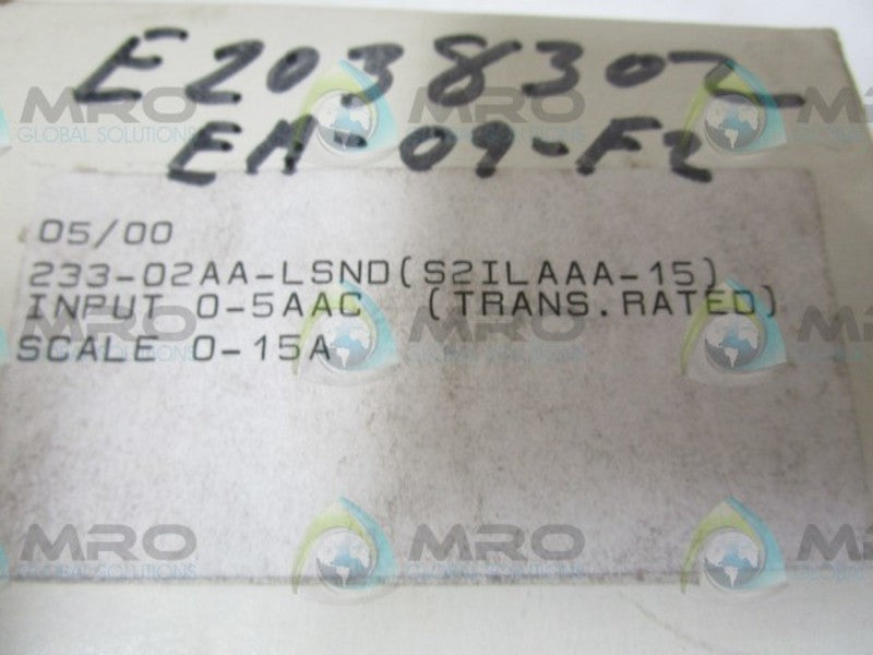 CROMPTON 233-02AA-LSND PANEL METER  NSMP