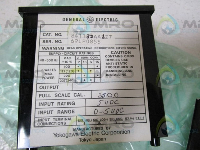 GENERAL ELECTRIC 841132AALZ7 PANEL METER  UNMP