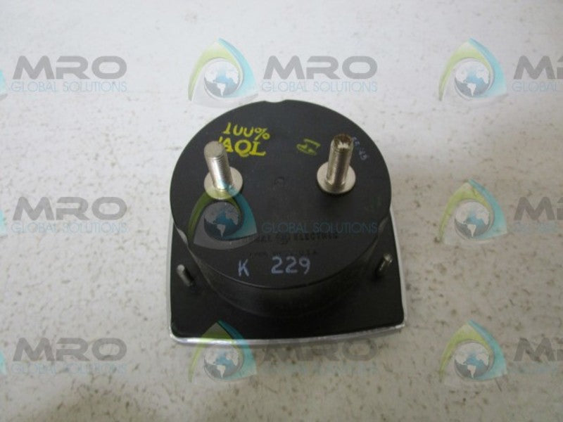 GENERAL ELECTRIC 50-162121GBVE2 PANEL METER  NSMP
