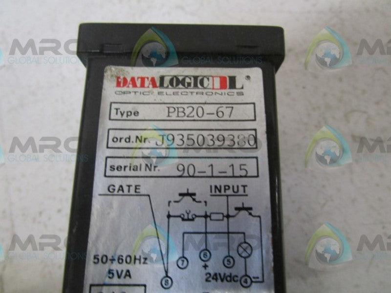 DATALOGIC PB20-67 PHOTOCELL AMPLIFIER  UNMP