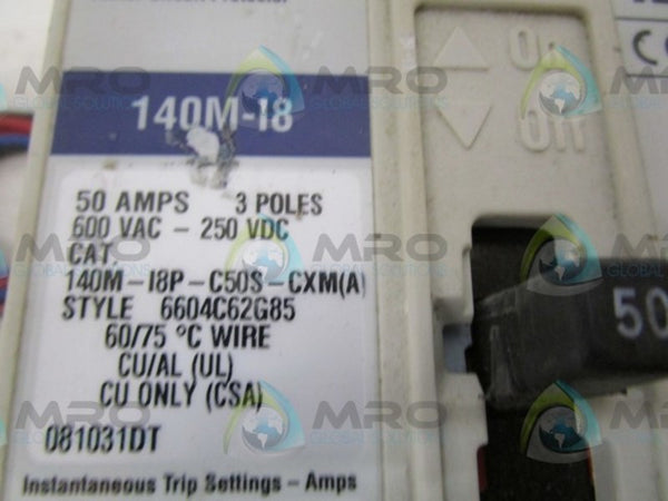 ALLEN BRADLEY 140M-I8P-C50S-CXM SERIES A CIRCUIT BREAKER  UNMP