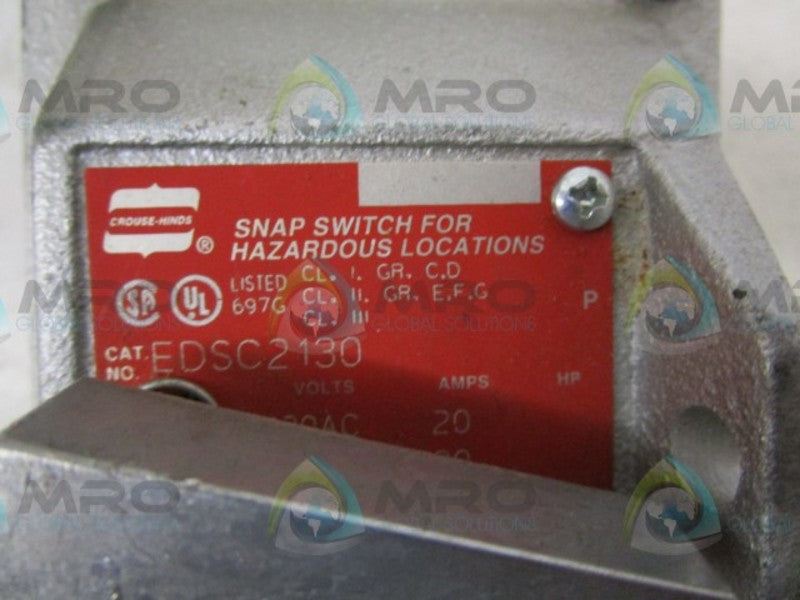 CROUSE-HINDS EDSC2130 SNAP SWITCH  UNMP