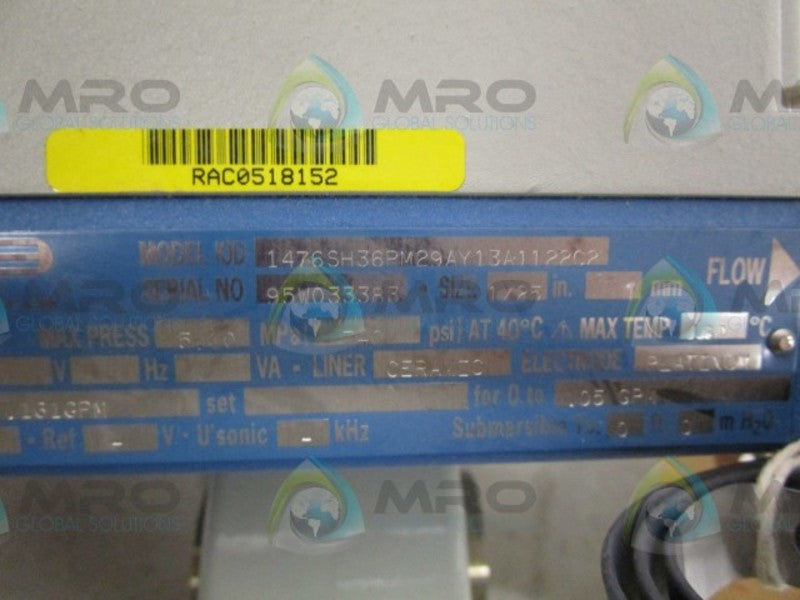 FISCHER PORTER 1476SH36PM29AY13A1122C2 FLOW TUBE  UNMP