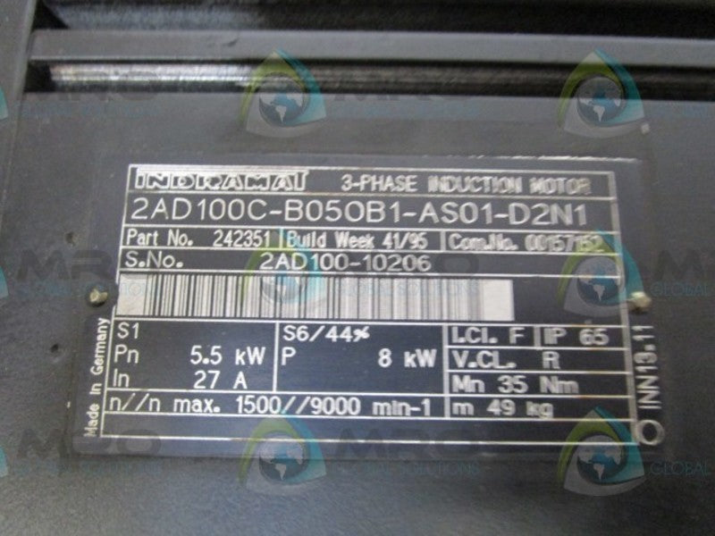 INDRAMAT 2AD100C-B05OB1-AS01-D2N1 UNMP