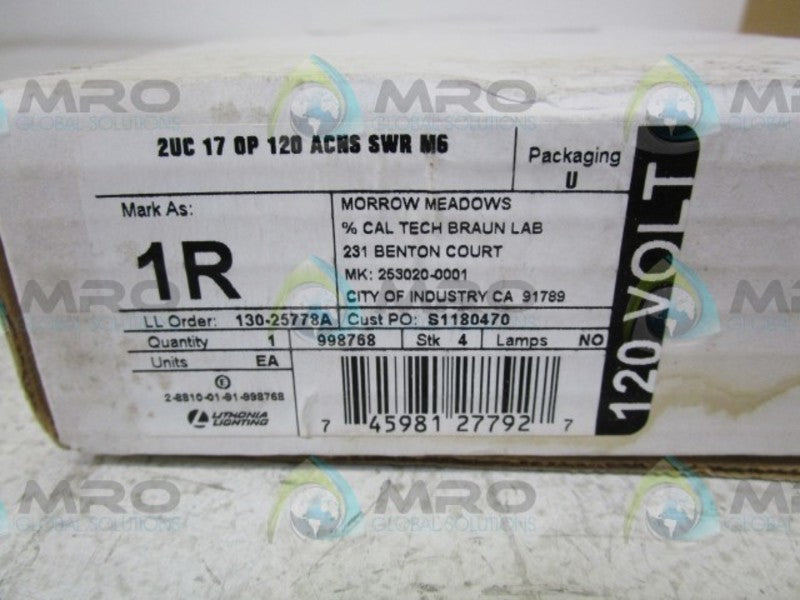 LITHONIA 2UC 17 0P 120 ACNS SWR M6 LIGHT FIXTURE  NSMP