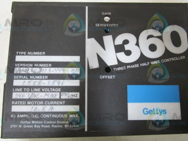 GETTYS A121-09113-YY4-PD SERVO AMPLIFIER  UNMP