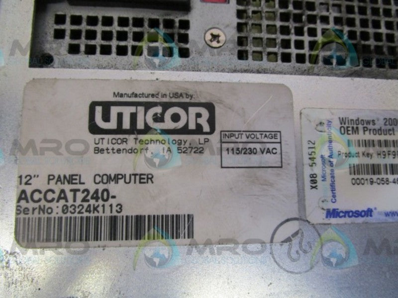 UTICOR ACCAT240 12" PANEL COMPUTER  UNMP