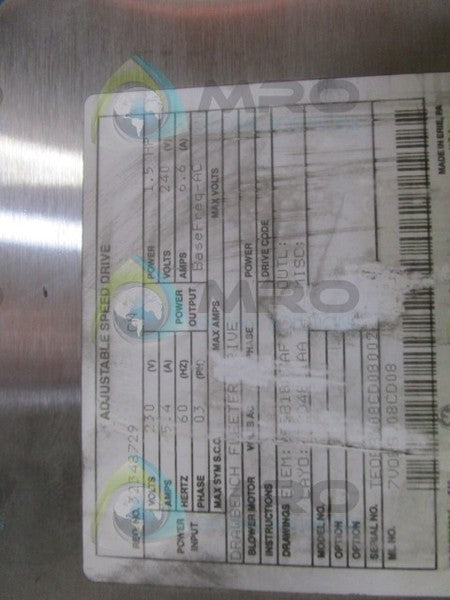 G.E.7V0ES108CD08 1.5HP 240V 6.6 AMPS SPEED DRIVE(AS PICTURED) UNMP