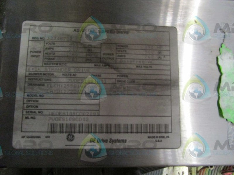 G.E.7V0ES108CD02 150HP 500V 260 AMPS SPEED DRIVE(AS PICTURED) UNMP