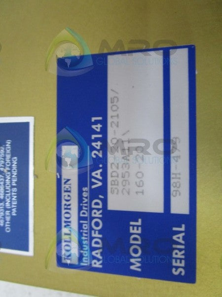 KOLLMORGEN SBD2-20-2105/2953A11 SERVO DRIVE BOARD  UNMP