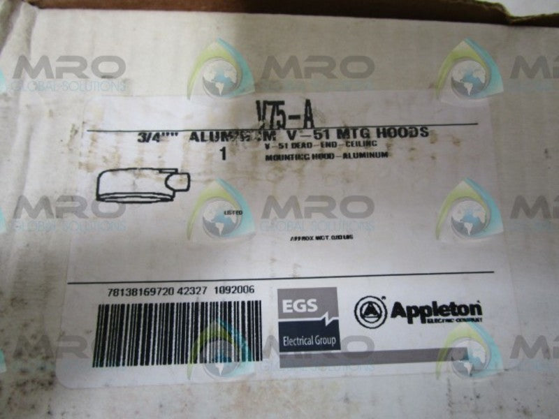 APPLETON V75-A CEILING MOUNTED HOOD  NSMP