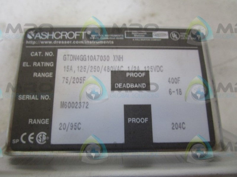 ASHCROFT GTDN4GG10A7030 TEMPERATURE CONTROLLER  NSMP