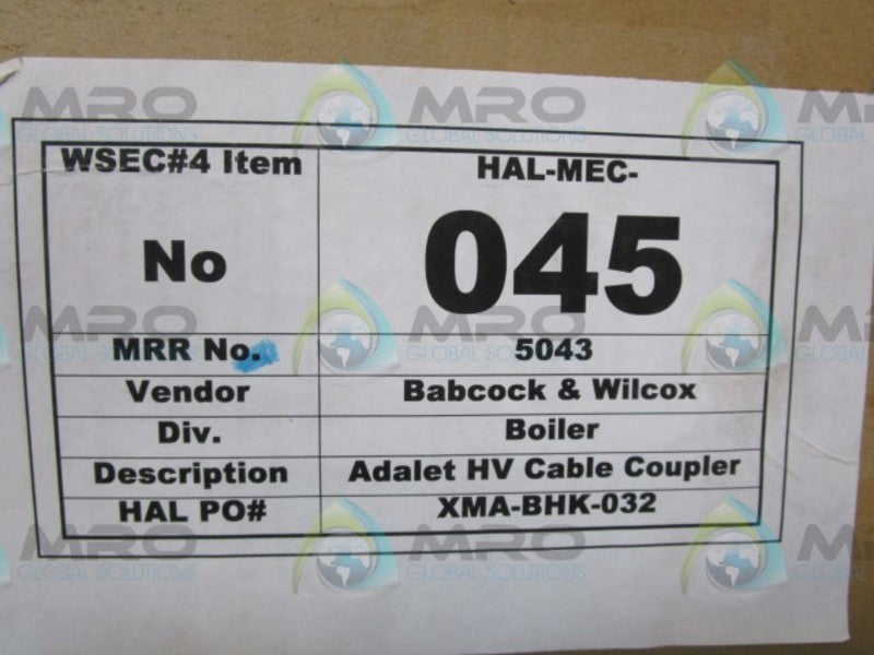HAL-MEC-045 BOLIER W/ HV CABLE COUPLER  NSMP