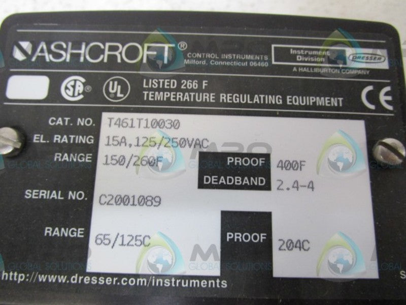 ASHCROFT T461T10030 TEMPERATURE SWITCH  NSMP