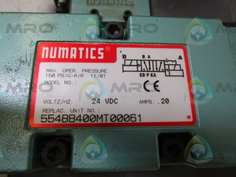 NUMATICS NXJ0AB1616DE01 W/ 152SS400M000061 W/ 554BB400MT00061  UNMP