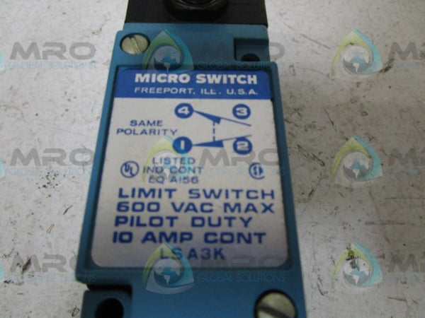 MICRO SWITCH LSA3K-1D LIMIT SWITCH  NSMP