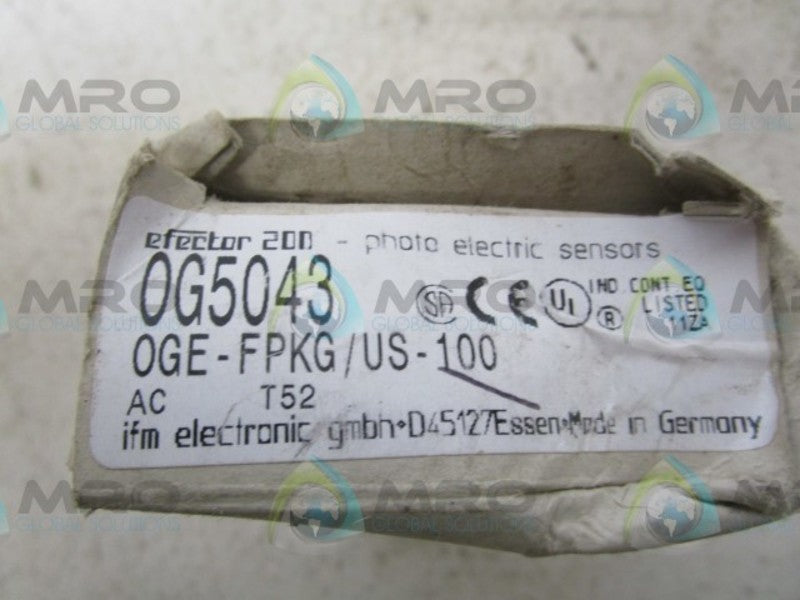 IFM EFECTOR OG5043 THROUGH BEAM SENSOR  UNMP