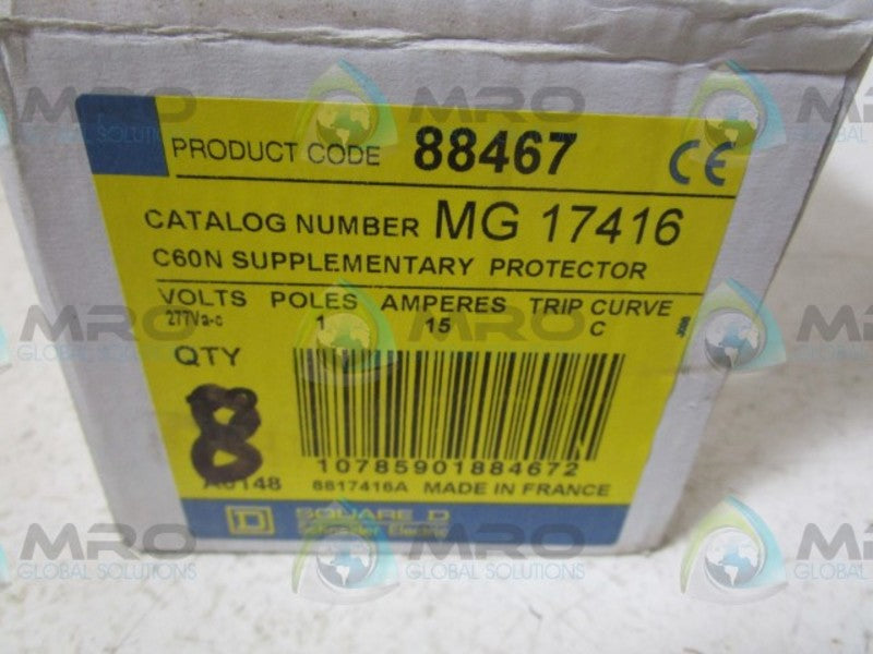 LOT OF 8 SQUARE D MG17416 CIRCUIT BREAKER NSMP