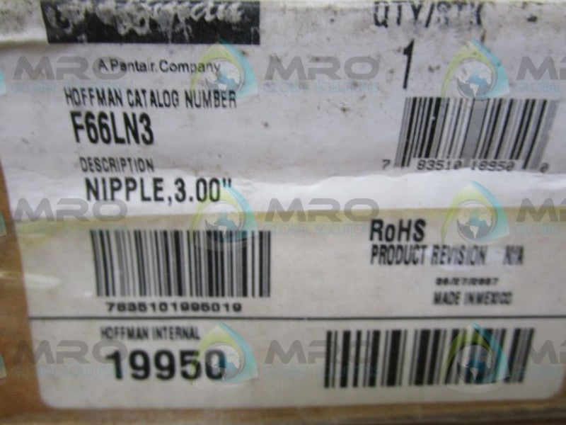 HOFFMAN F66LN3 WIREWAY 3 INCH  NSMP