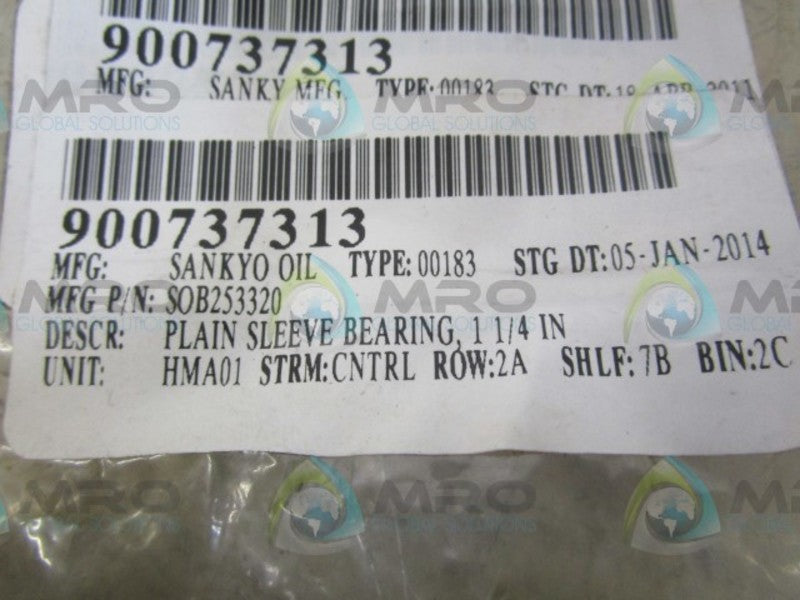 SANKYO SOB253320 PLAIN SLEEVE BEARING  NSNP