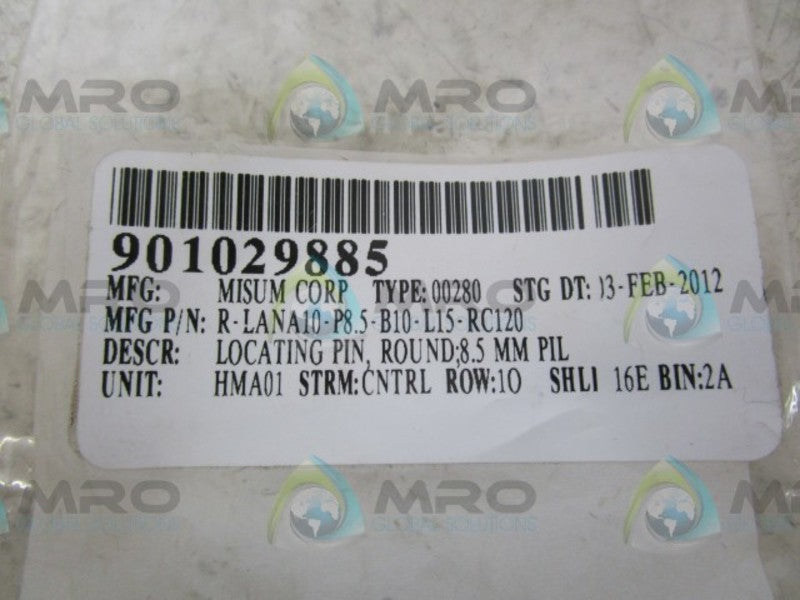 LOT OF 3 R-LANA10-P8.5-B10-L15-RC120 LOCATING PIN NSNP