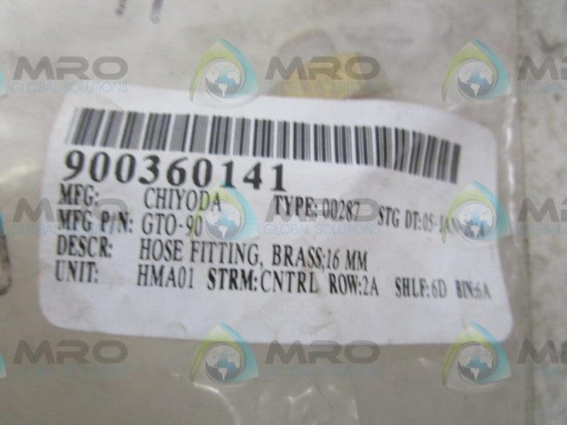 LOT OF 9 CHIYODA GTO-90 HOSE FITTING NSNP