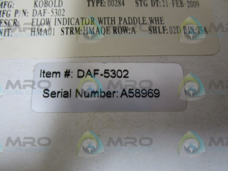 KOBOLD DAF-5302 FLOW INDICATOR  NSMP