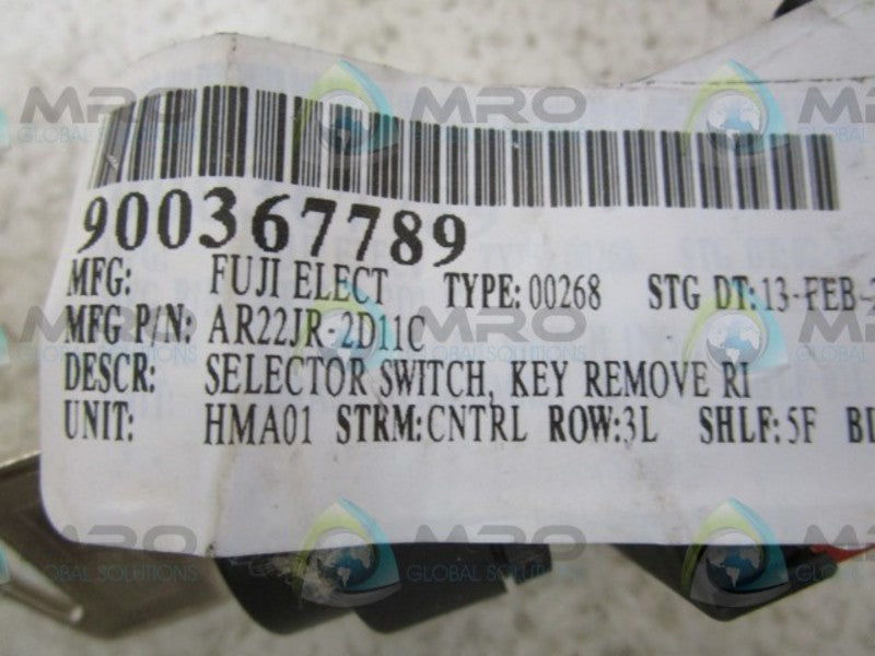 FUJI ELECTRIC AR22JR-2D11C KEY OPERATOR SELECTOR SWITCH  NSNP
