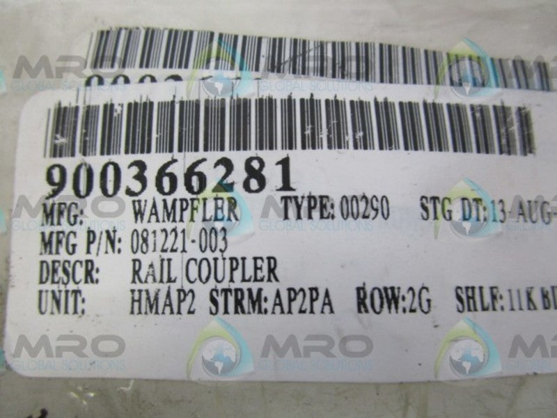 WAMPFLER 081221-003 RAIL COUPLER  NSNP