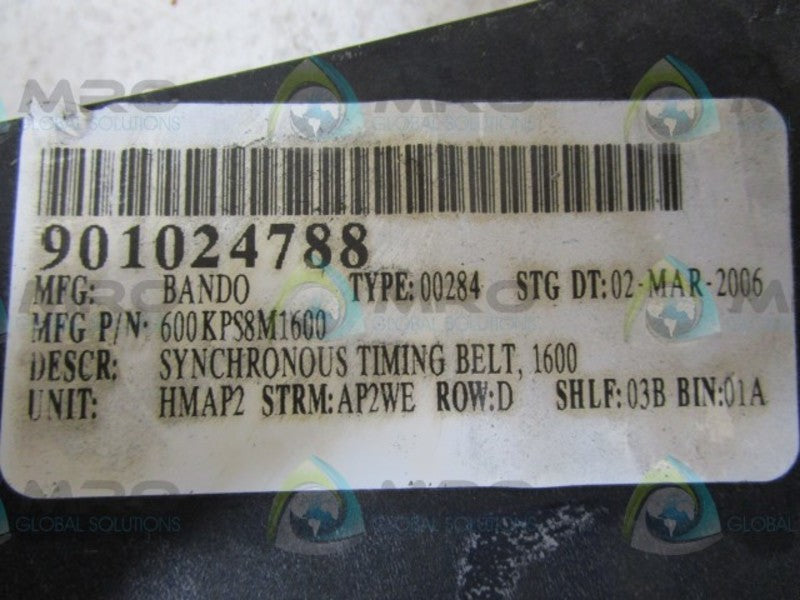 LOT OF 2 BANDO 600KP58M1600 TIMING BELT NSNP