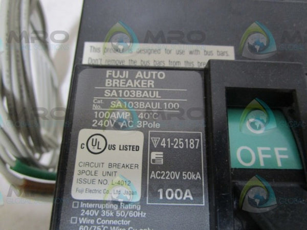 FUJI ELECTRIC SA103BAUL100 CIRCUIT BREAKER  NSMP