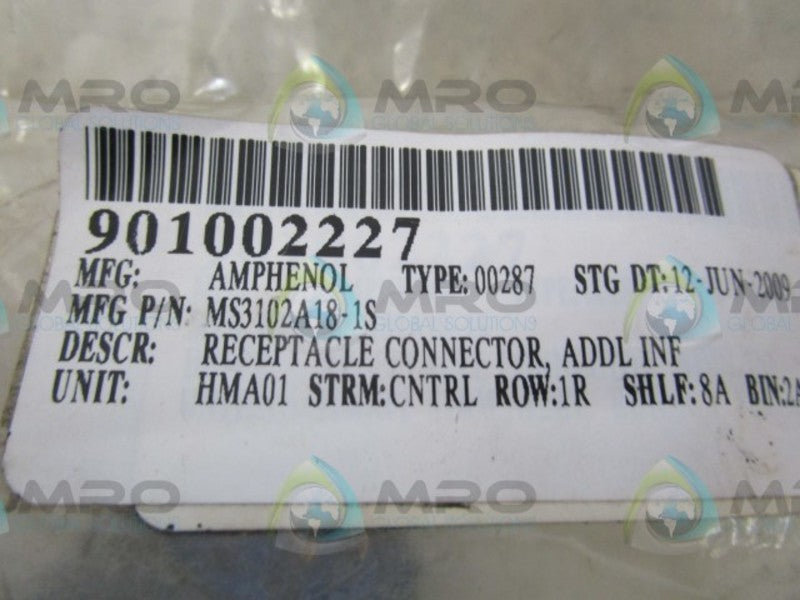 AMPHENOL MS3102A18-1S CONNECTOR  NSMP