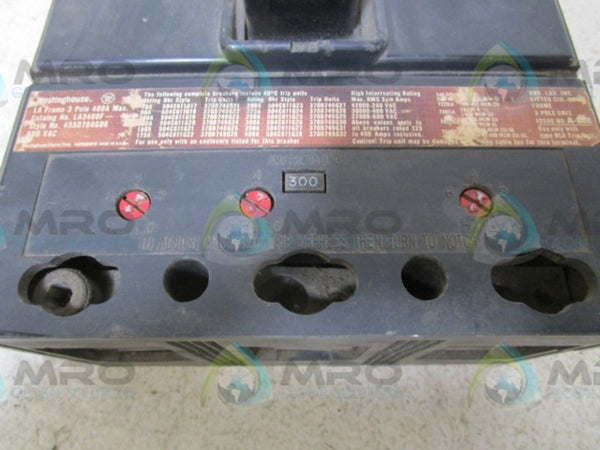 WESTINGHOUSE LA3300 CIRCUIT BREAKER 300A  UNMP