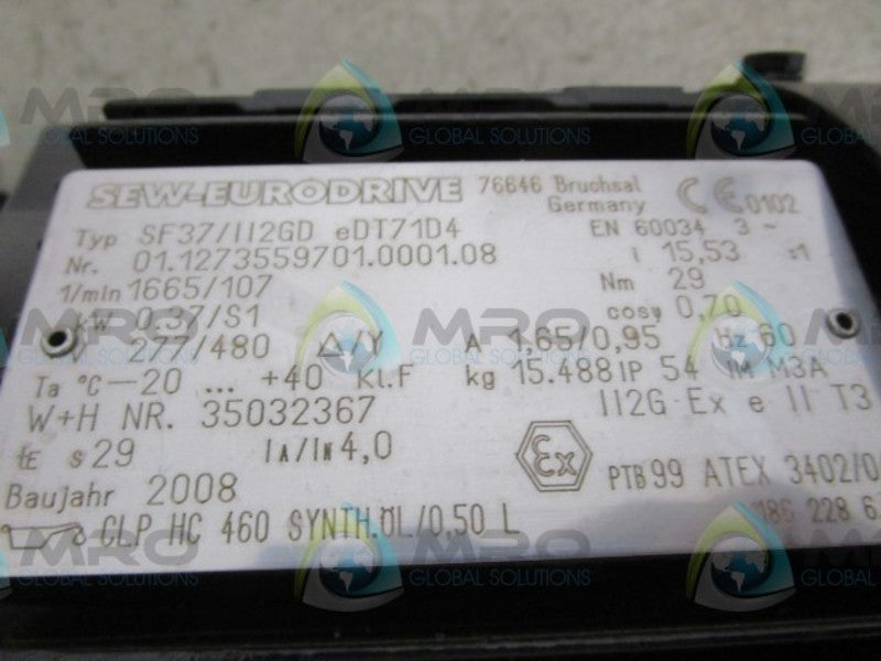 SEW-EURODRIVE SF37/A/112GD MOTOR  UNMP
