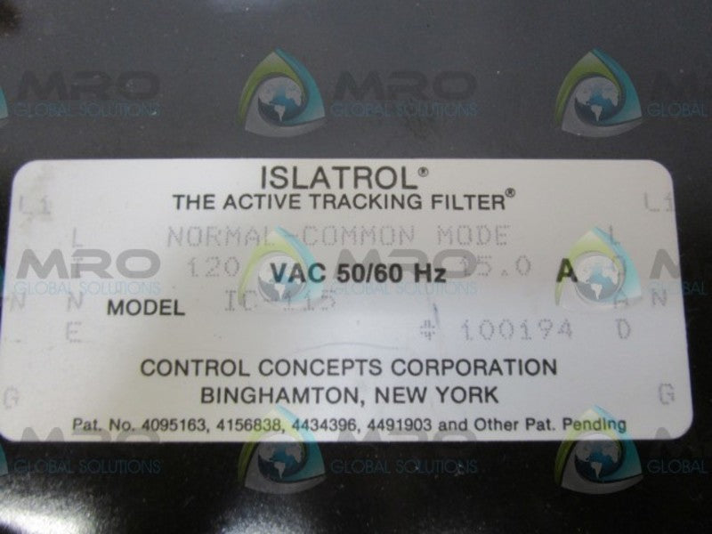 ISLATROL TC-115 NOISE FILTER  UNMP